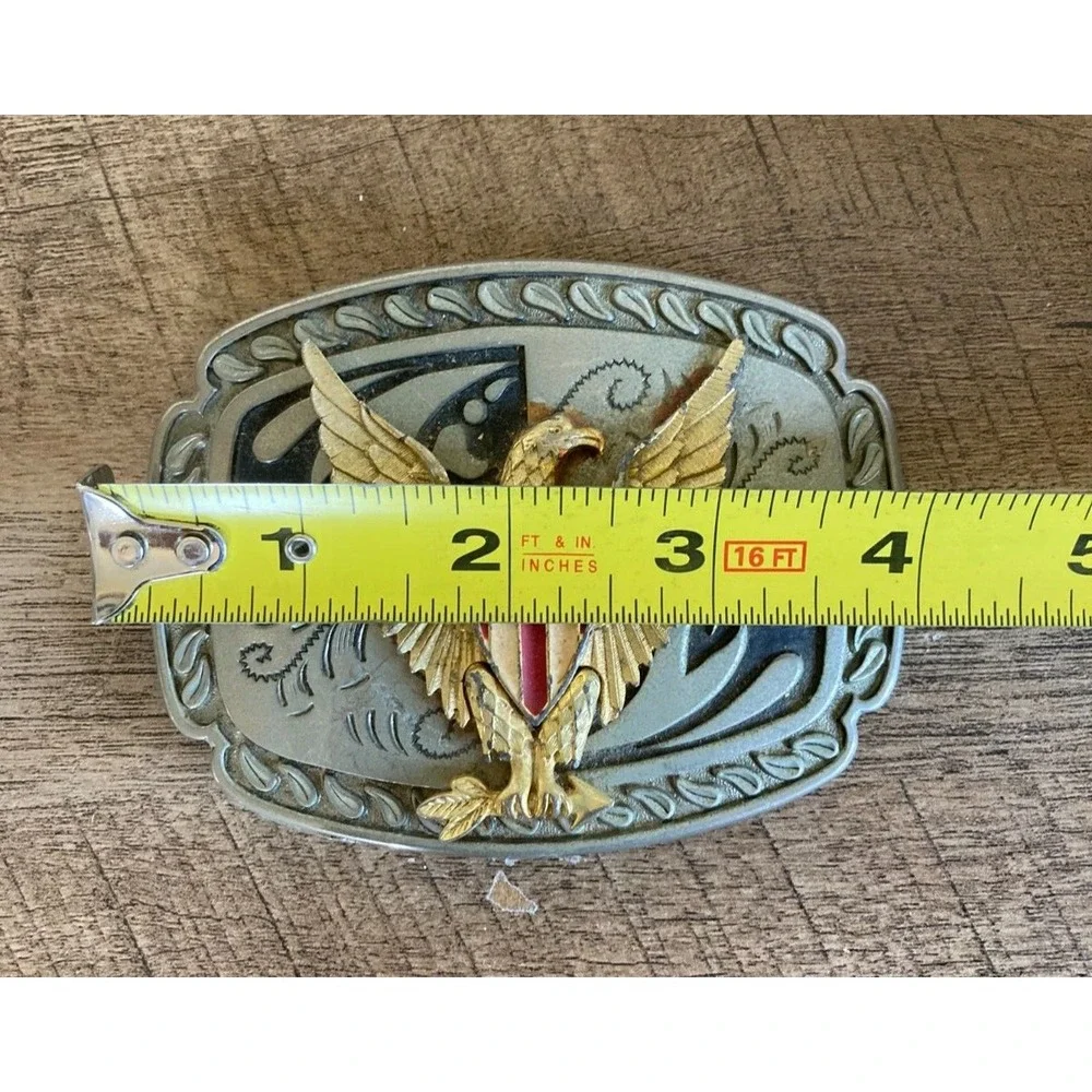 VTG Metal Buckle w/American Bald Eagle Emblem Engraved